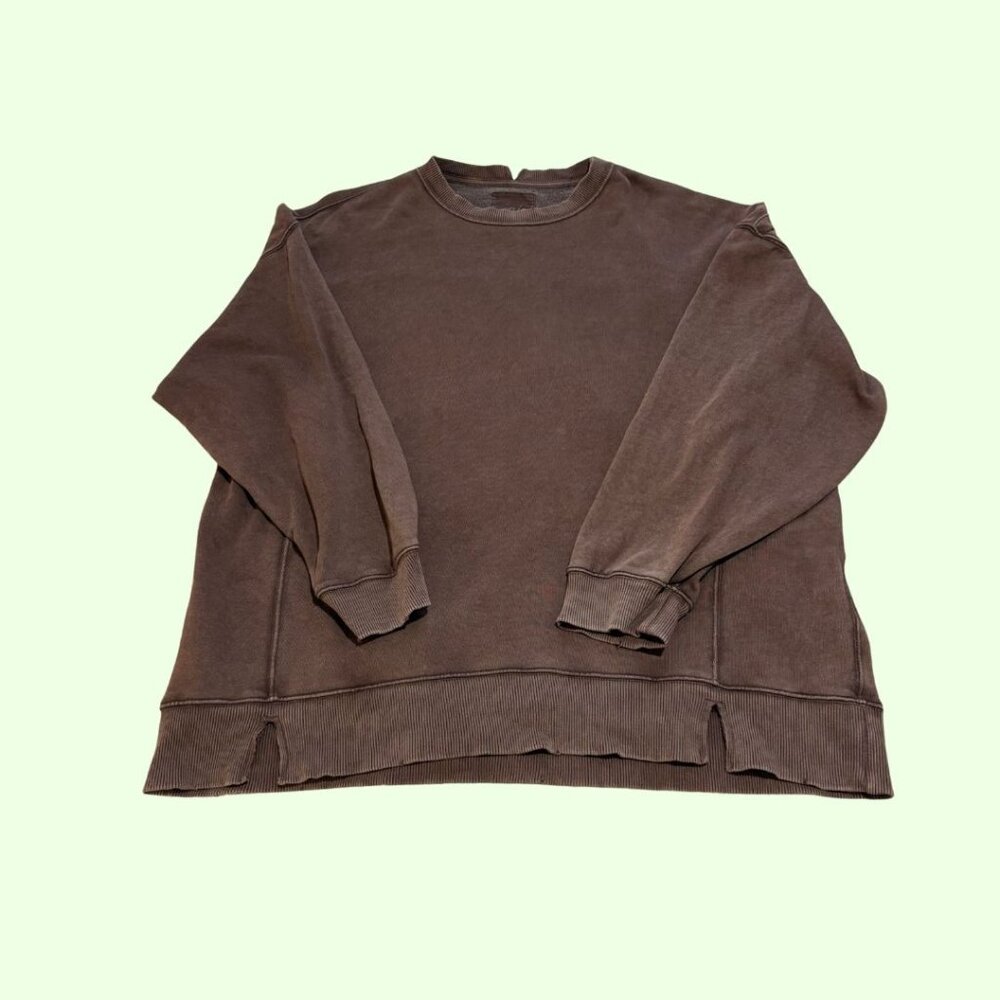 Aerie "The Chill Crew" Sweatshirt, Brown, Size L